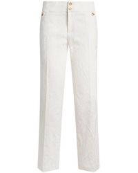 Etro - Flared Cotton-Blend Jacquard Trousers With Paisley Foliage Motif - Lyst