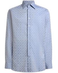 Etro - Cotton-Blend Fil Coupé Shirt With Micro Paisley Motif - Lyst
