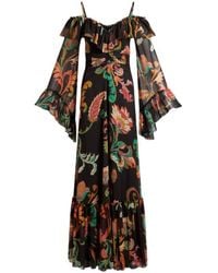 Etro - Abito Lungo Boho Con Stampa Floreale All Over, Donna, Taglia - Lyst