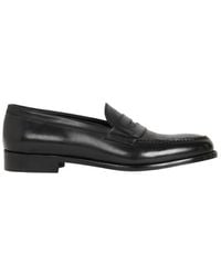 Etro - Leather Loafers With Paisley Detail - Lyst