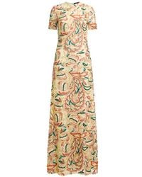 Etro - Crochet-Effect Long Dress With Floral Embroidery - Lyst