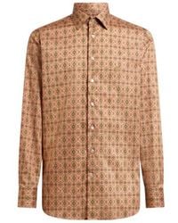 Etro - Cotton Satin Shirt With Medallion Motif - Lyst