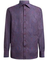 Etro - Cotton Jacquard Shirt With Ornamental Motif - Lyst