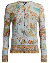 Etro - Silk And Cashmere Cardigan With Flora And Fauna Motif - Lyst