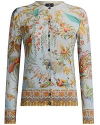 Etro - Silk And Cashmere Cardigan With Flora And Fauna Motif - Lyst