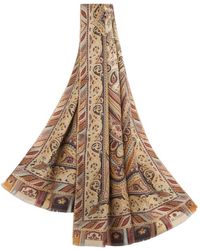 Etro - Cashmere And Silk Scarf With Placed Print - Lyst