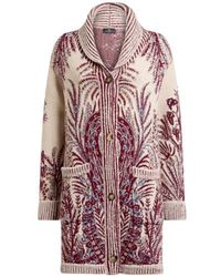 Etro - Wool And Cotton Jacquard Maxi Cardigan - Lyst