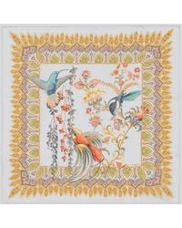 Etro - Silk Pocket Square With Flora And Fauna Motif - Lyst