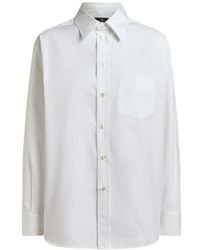 Etro - Cotton And Silk Shirt With Placed Print On The Back - Lyst