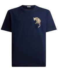 Etro - Cotton T-Shirt With Leopard Print And Embroidery - Lyst