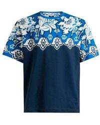 Etro - Cotton T-Shirt With Placed Floral Print - Lyst