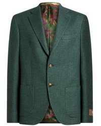 Etro - Single-Breasted Silk And Cashmere Jersey Jacket With Houndstooth Motif - Lyst