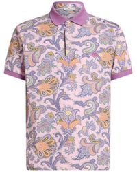 Etro - Floral Paisley Cotton Polo Shirt - Lyst