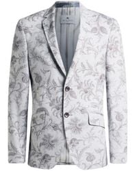 Etro - Single-Breasted Cotton-Blend Jacket With Floral Motif - Lyst