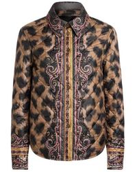 Etro - Quilted Overshirt With Animal Print - Lyst
