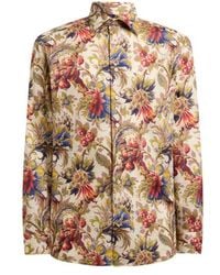 Etro - Cotton Satin Shirt With Floral Motif - Lyst