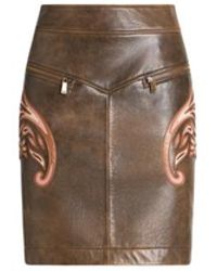 Etro - Leather Skirt With Inlays - Lyst