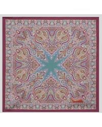 Etro - Silk Pocket Square With Floral Paisley Motif - Lyst