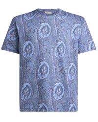 Etro - Cotton T-Shirt With Floral Paisley Motif - Lyst