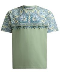 Etro - Cotton T-Shirt With Placed Pocket-Square Paisley Print - Lyst