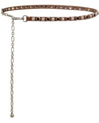 Etro - Leather Belt With Jewel Studs - Lyst