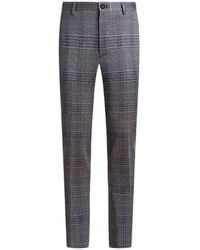 Etro - Check Cotton-Blend Trousers - Lyst
