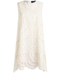 Etro - Cotton Poplin Mini Dress With Embroidered Lace - Lyst