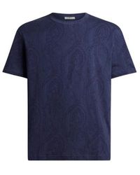 Etro - Cotton T-Shirt With Arnica Motif - Lyst