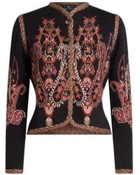 Etro - Cardigan Cropped En Jacquard De Laine Mélangée À Motif Paisley, Femme, Taille - Lyst
