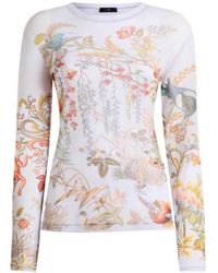 Etro - Tulle Sweater With Flora And Fauna Motif - Lyst