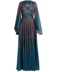 Etro - Robe Longue En Soie À Motif Paisley Fleuri, Femme, Taille - Lyst