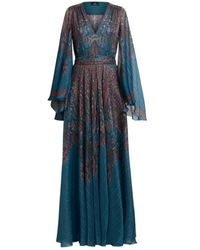 Etro - Langes Kleid Mit Floralem Paisleymuster Aus Seide, Damen, Größe - Lyst