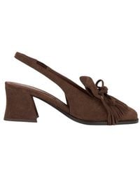Etro - Slingback Suede Loafers With Fringing - Lyst