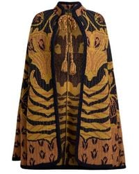 Etro - Wool- And Cotton-Blend Jacquard Cape - Lyst