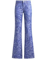 Etro - Jeans Flare Jacquard, Donna, Taglia - Lyst