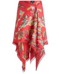 Etro - Silk Cover-Up Pareo With Paisley Foliage Motif - Lyst