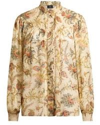 Etro - Silk Dotted Swiss Shirt With Floral Motif - Lyst
