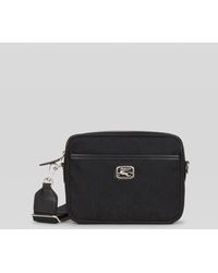 Etro Nylon Jacquard Shoulder Bag With Pegaso - Black