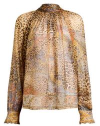 Etro - Silk Chiffon Blouse With Silk Scarf And Paisley And Animal Motif - Lyst
