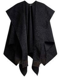 Etro - Wool-Blend Jacquard Cape With Paisley Foliage Motif - Lyst
