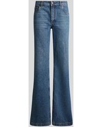 Etro - Jean Flare En Denim Avec Broderie Pegaso, Femme, Taille - Lyst