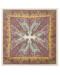 Etro - Silk Pocket Square With Macro Paisleys - Lyst
