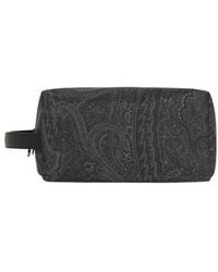 Etro - Medium Nylon Pouch With Handle And Arnica Motif - Lyst