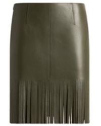Etro - Leather Skirt With Fringing - Lyst