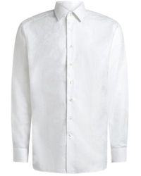 Etro - Cotton Jacquard Shirt With Paisley Foliage Motif - Lyst