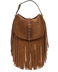 Etro - Small Suede Pony Bag With Fringes - Lyst