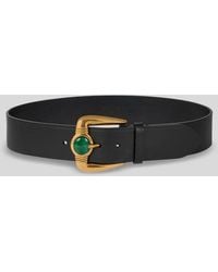 Etro - Leather Belt With Jewel Buckle - Lyst