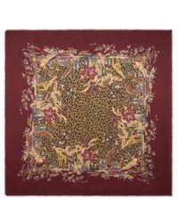 Etro - Modal And Cashmere Jacquard Shawl With Leopard Motif - Lyst