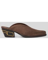 Etro - Suede Mules With Texan Heel - Lyst