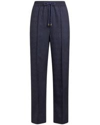 Etro - Wool Jacquard Jogging Trousers - Lyst